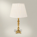 Baroque Brass & Ceramic Table Lamp - Ornate Twisted Sphere Column — Gold