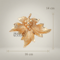 Baroque Brass Grapevine Leaf Ashtray - Sculptural Cluster Motif — Gold