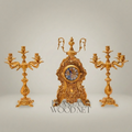 Baroque Brass Mantel Clock & Candelabra Set - Heavily Ornate 3-Piece with Scroll & Acanthus Carvings — Gold