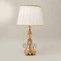 Baroque Brass Table Lamp - Lion Medallion Rococo Base with Pleated Shade — Gold