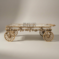 Baroque Brass Wheel Cart Chocolate & Candy Tray - Ornate Floral Frame — Antique Gold