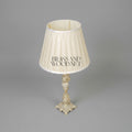 Baroque Carved Resin Table Lamp - Ivory Candlestick Column with Honeycomb Sphere