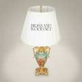 Baroque Ceramic Urn Table Lamp - Hand-Painted Floral Porcelain with Ornate Brass Mounts — Gold