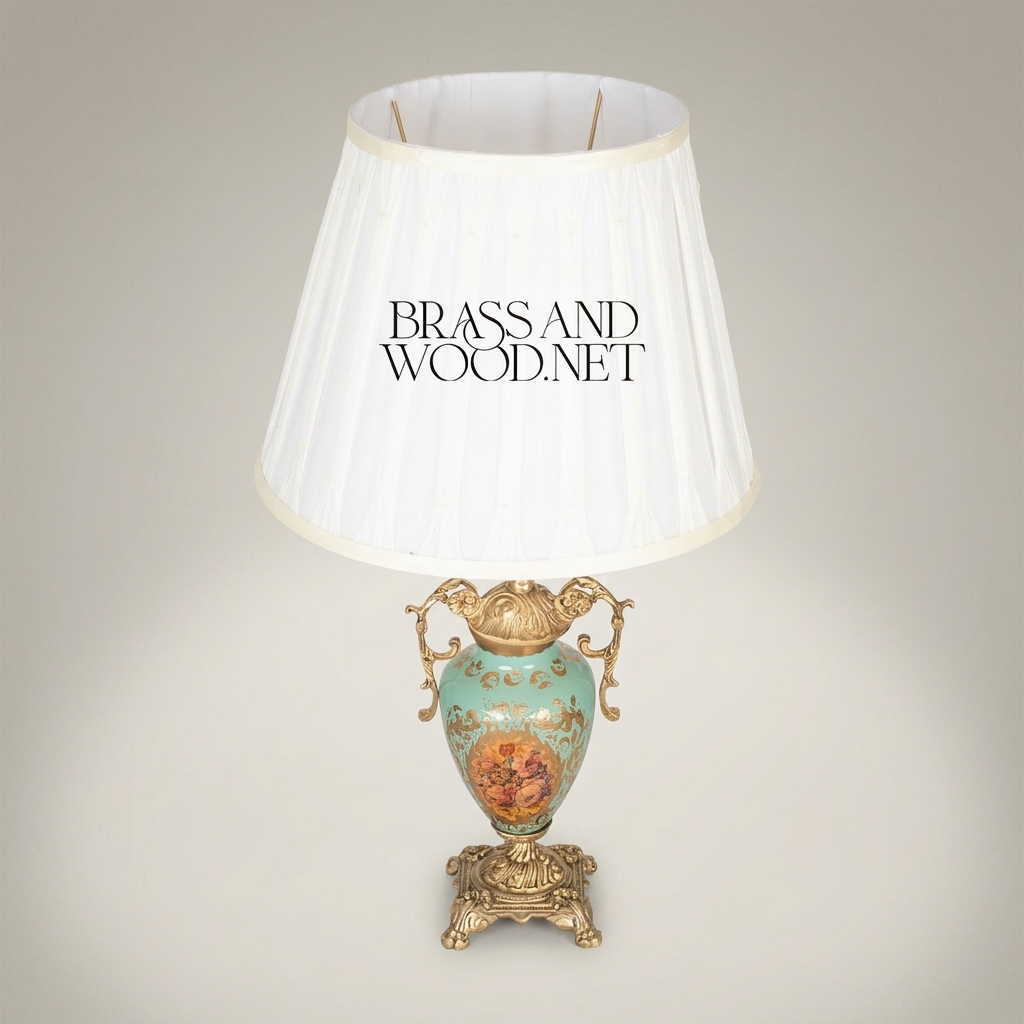 Baroque Ceramic Urn Table Lamp - Hand-Painted Floral Porcelain with Ornate Brass Mounts — Antique Gold