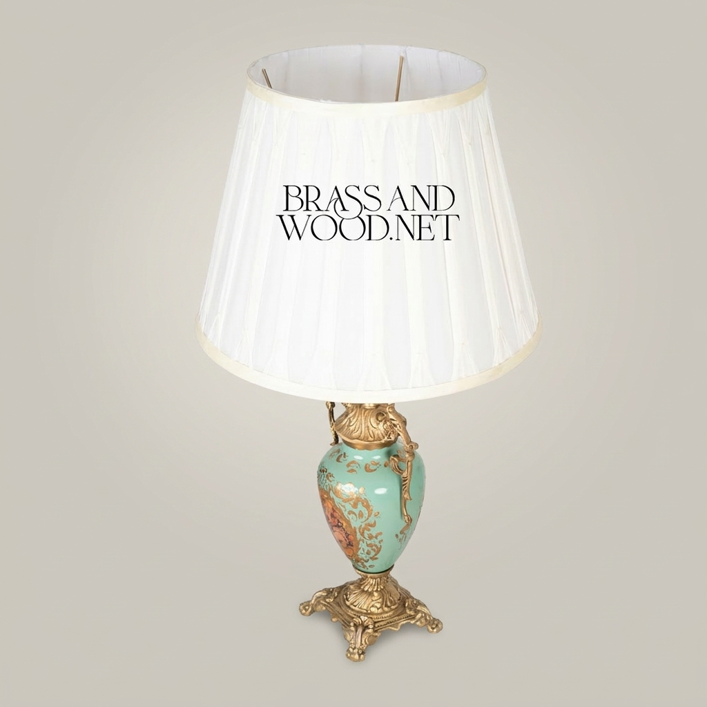 Baroque Ceramic Urn Table Lamp - Hand-Painted Floral Porcelain with Ornate Brass Mounts — Antique Gold