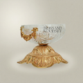 Baroque Crystal Ashtray with Ormolu Brass Base & Floral Swag Mounts — Gold