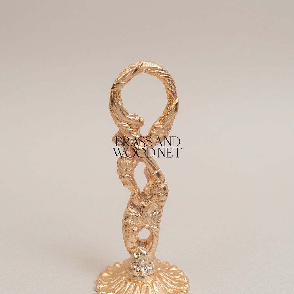 Baroque Crystal Bonbonniere with Ornate Brass Stand & Twisted Handle