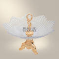 Baroque Crystal Bonbonniere with Ornate Brass Stand & Twisted Handle