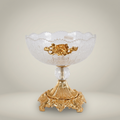 Baroque Crystal & Brass Bonbonniere - Rose Medallion Pedestal Bowl