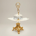 Baroque Crystal & Brass Bonbonniere Stand - Sculptural Foliate Pedestal with Scroll Handle — Gold
