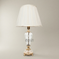 Baroque Crystal & Brass Table Lamp - Hand-Engraved Urn Body — Gold
