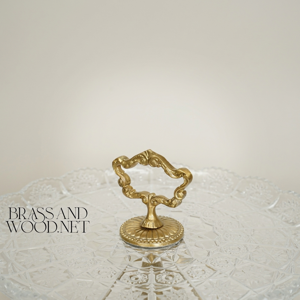 Baroque Crystal & Brass Tiered Centerpiece Stand with Side Trays — Antique Gold