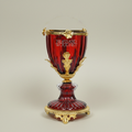 Baroque Crystal Goblet Incense Burner with Acanthus Brass Mounts — Gold