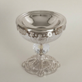 Baroque Footed Crystal & Metal Incense Burner with Pierced Gallery — Silver