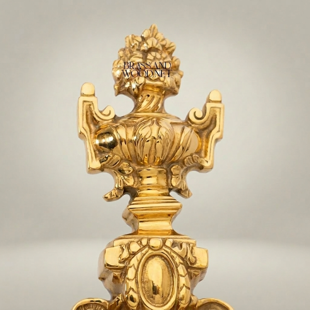 Baroque Gilded Cartel Wall Clock with Urn Finial & Acanthus Scrollwork — Gold