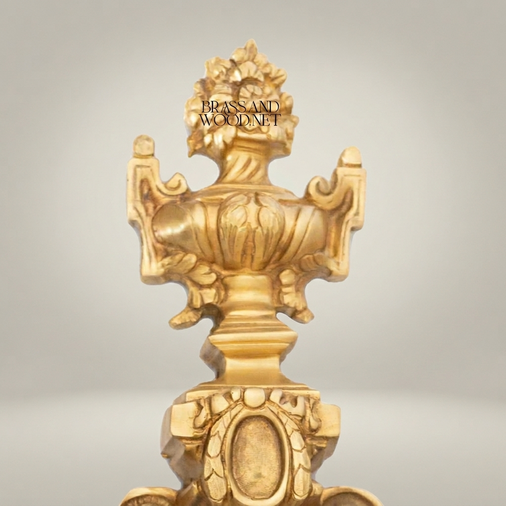 Baroque Gilded Cartel Wall Clock with Urn Finial & Acanthus Scrollwork — Antique Gold