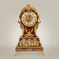 Baroque Mantel Clock with Ormolu Mounts, Acanthus Crest & Roman Numeral Dial — Gold