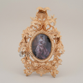 Baroque Rococo Brass Photo Frame - Oval Aperture with Acanthus & Eagle Crest — Gold