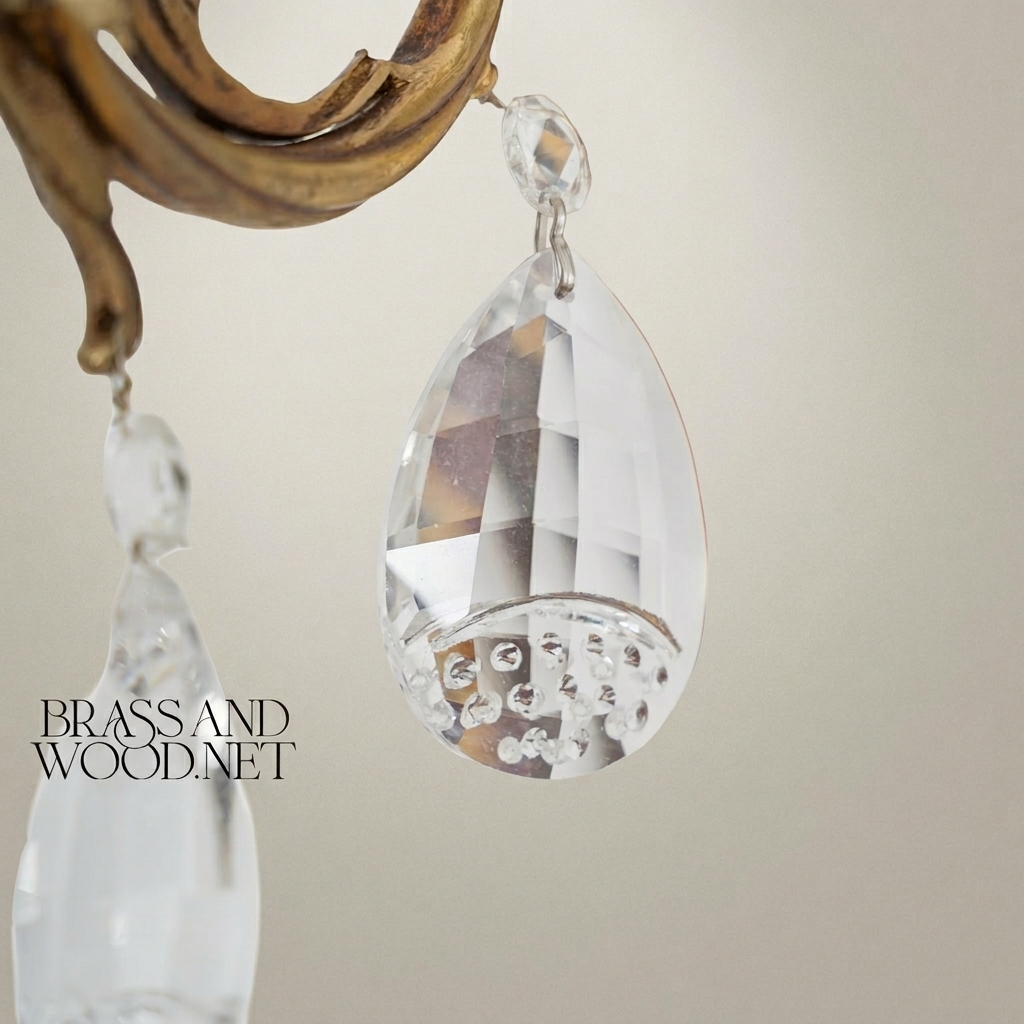 Baroque Rococo Double-Arm Wall Sconce with Crimson Backplate, Crystal Drops & Cream Shades — Antique Gold