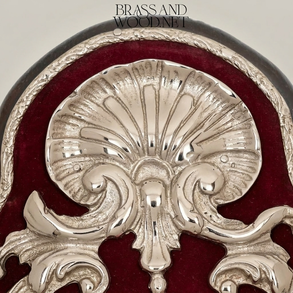 Baroque Rococo Double-Arm Wall Sconce with Crimson Backplate, Crystal Drops & Cream Shades — Silver