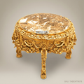 Baroque Rococo Round Entryway Table – Gold Leaf & Emperador Marble