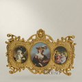 Baroque Triple Oval Photo Frame with Rococo Acanthus Scrollwork — Gold