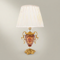 Baroque Urn Table Lamp with Hand-Painted Floral Ceramic Body & Crystal Accent — Gold