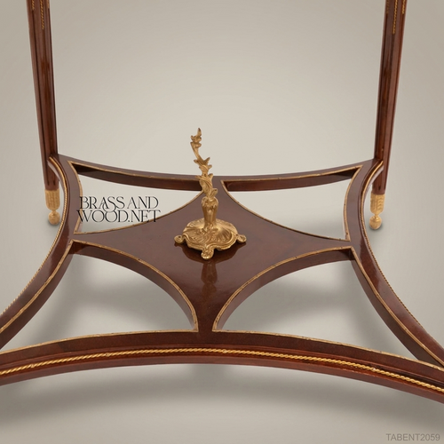 Belle Époque Marquetry Centre Table with Gilt Bronze Foliate Mounts