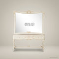 Belle Époque Rococo Revival Marble-Top Dressing Console with Carved Mirror
