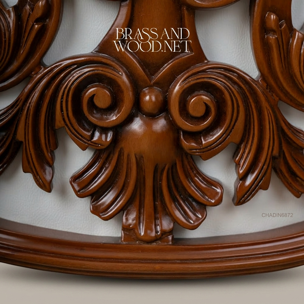 Brass & Wood Rococo Gold Dining Chair — With Arms