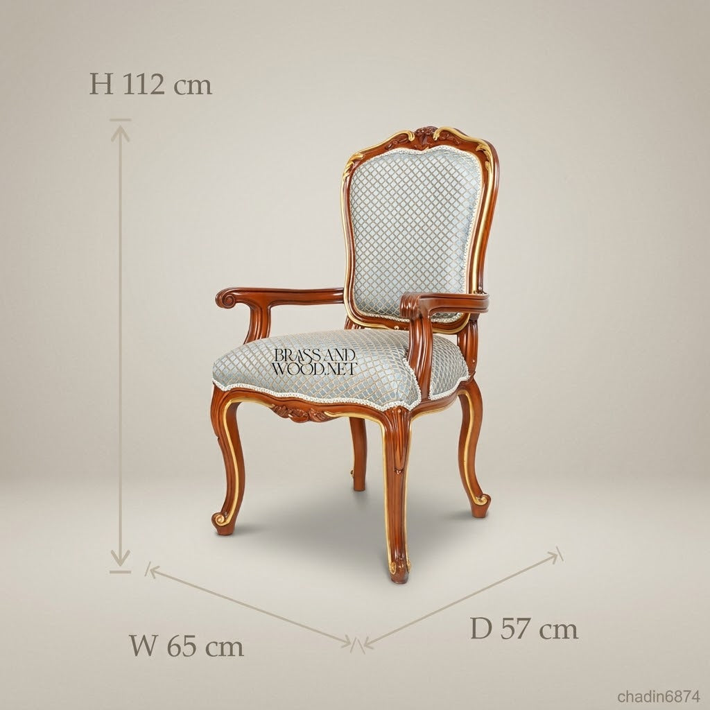 Rocaille Carved Walnut Dining Chair — Without Arms
