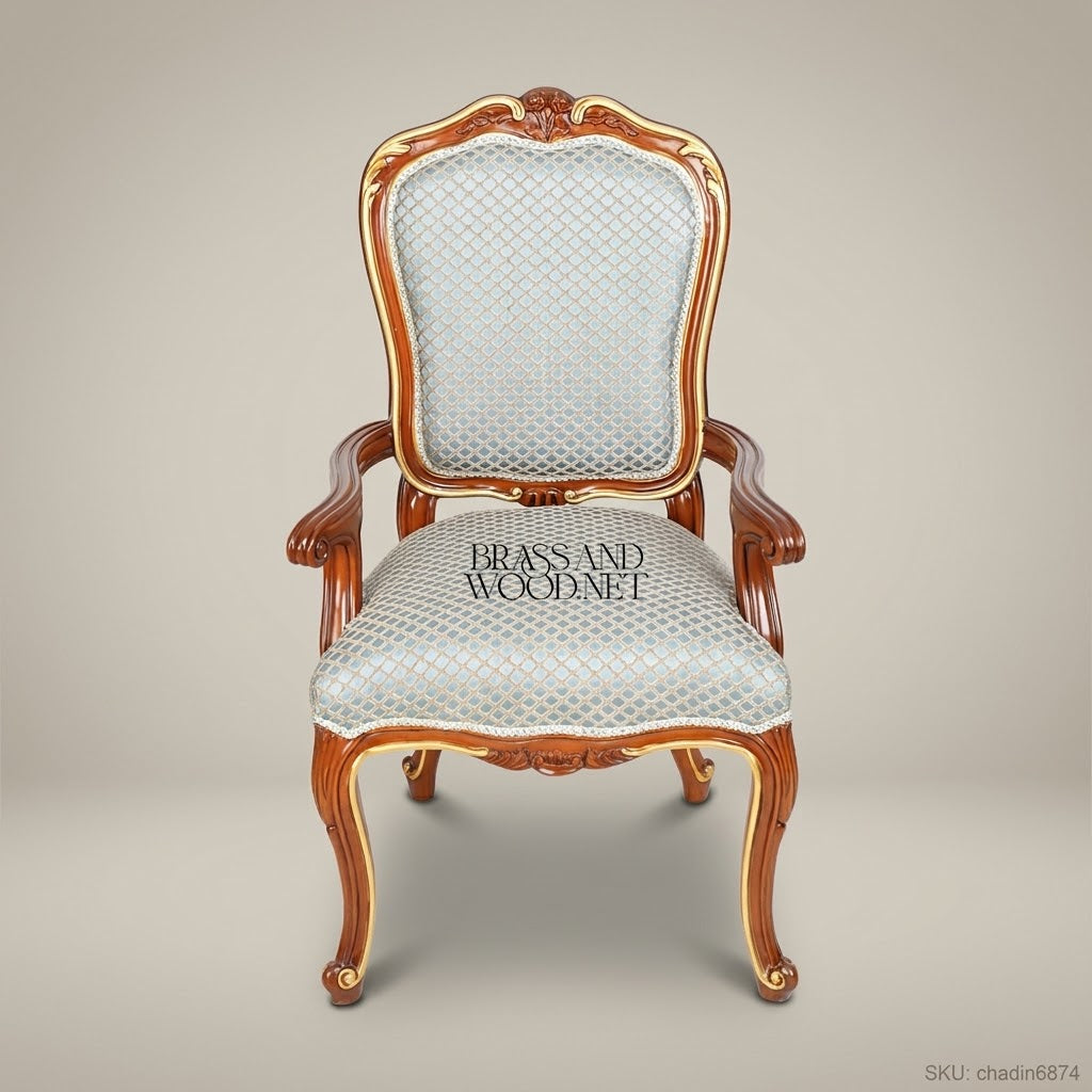 Rocaille Carved Walnut Dining Chair — Without Arms