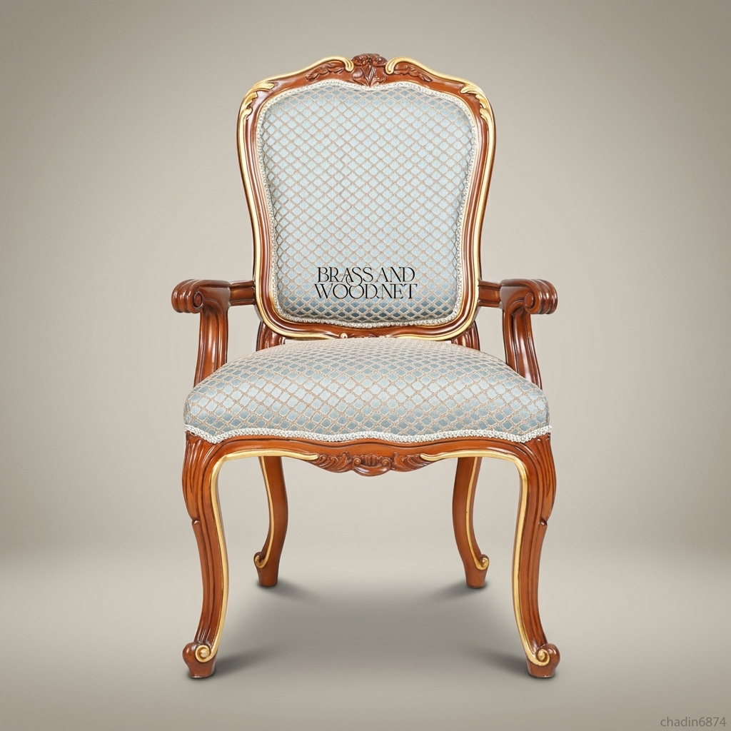 Rocaille Carved Walnut Dining Chair — Without Arms