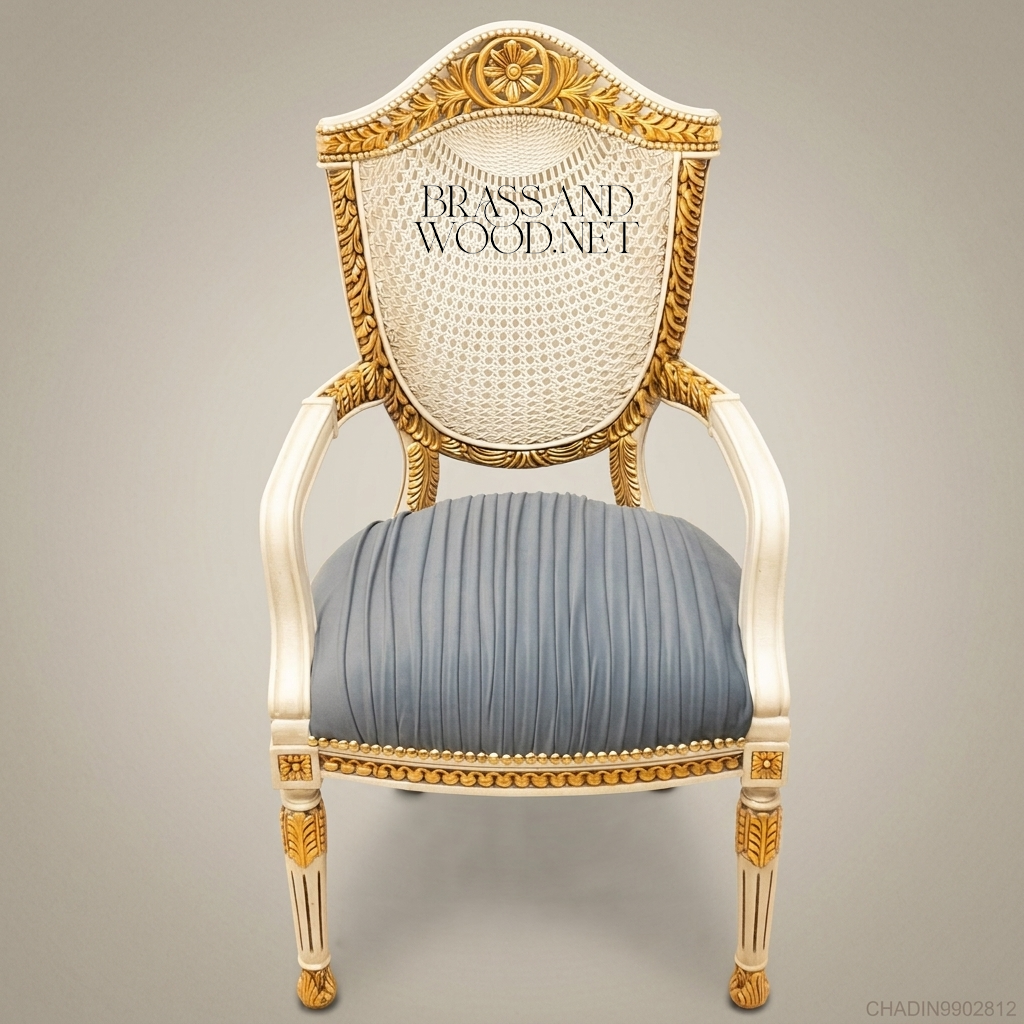 Louis XVI Floral Painted Dining Suite with Gilt Accents