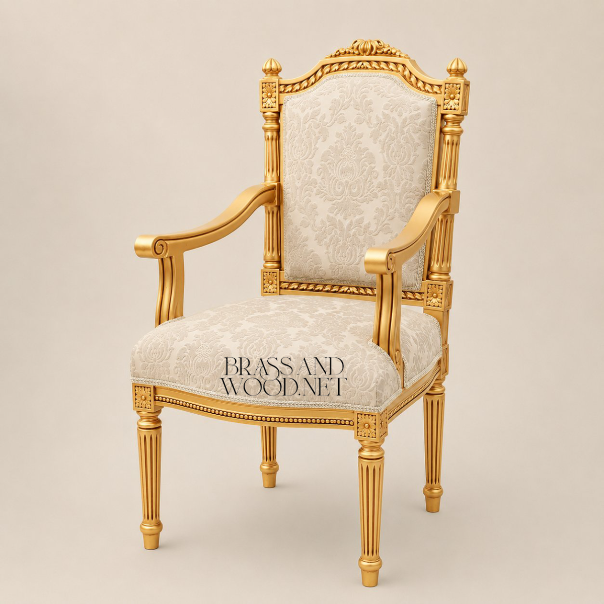 Louis XVI Damask Dining Suite — Table, Chairs & Buffet