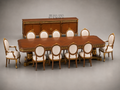Empire Gilt Pedestal Dining Set