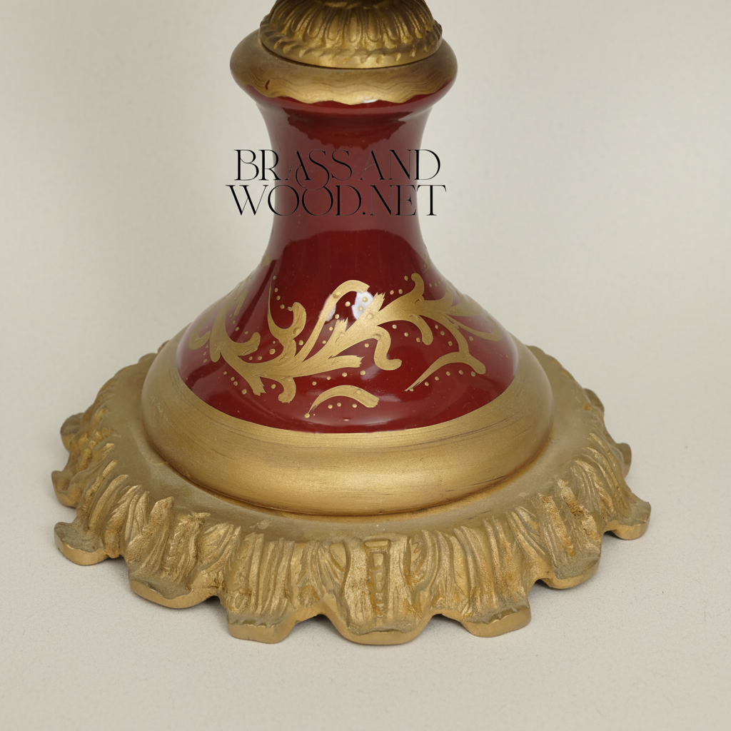 Classical Baroque Ceramic Compote Bowl with Hand-Painted Floral Medallions