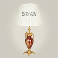 Classical Baroque Ceramic Urn Table Lamp - Hand-Painted Floral Brass Base — Gold