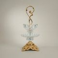 Classical Baroque Crystal & Brass Two-Tier Candy Dish with Scroll Handle — Gold
