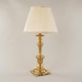 Classical Baroque Table Lamp - Ornate Candlestick Base with Pleated Shade — Gold