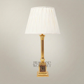 Classical Brass Column Table Lamp - Fluted Pillar with Ornate Base — Gold