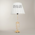 Classical Brass & Crystal Urn Table Lamp - Ornate Scrollwork Base — Gold