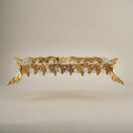 Classical Brass & Glass Rectangular Tray - Grape Vine Foliage Ornament