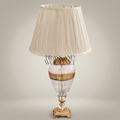 Classical Crystal & Brass Table Lamp - Hand-Engraved Urn Body with Ornate Metal Band — Gold
