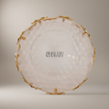 Classical Crystal & Brass Tray with Draped Swag Legs - 34cm Round — Gold