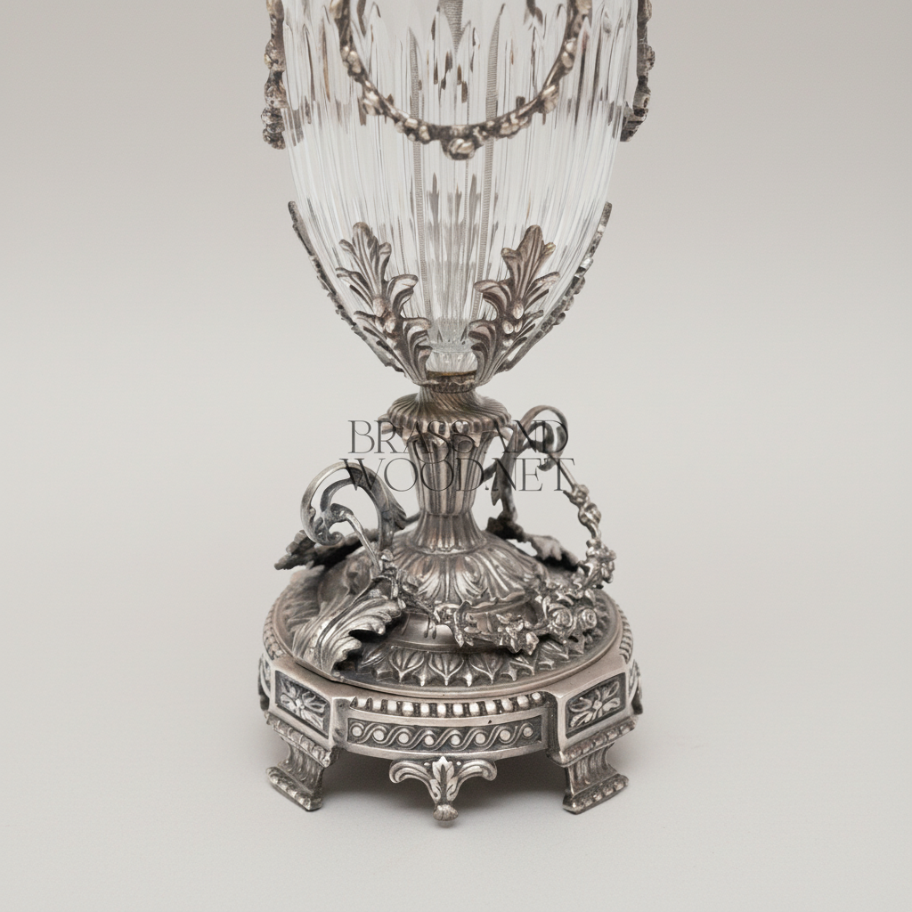 Classical Crystal Urn Candelabra Table Lamp - 5-Arm Ornate Brass & Crystal