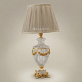 Classical Crystal Urn Table Lamp with Floral Brass Garland Base — Gold