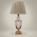 Classical Crystal Urn Table Lamp with Ornate Brass Acanthus Base — Gold
