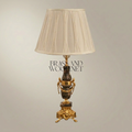 Classical Emperador Marble & Brass Table Lamp - Ornate Urn Base — Gold