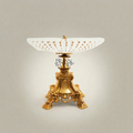 Classical Lattice Crystal Bonbonniere on Ornate Brass Pedestal